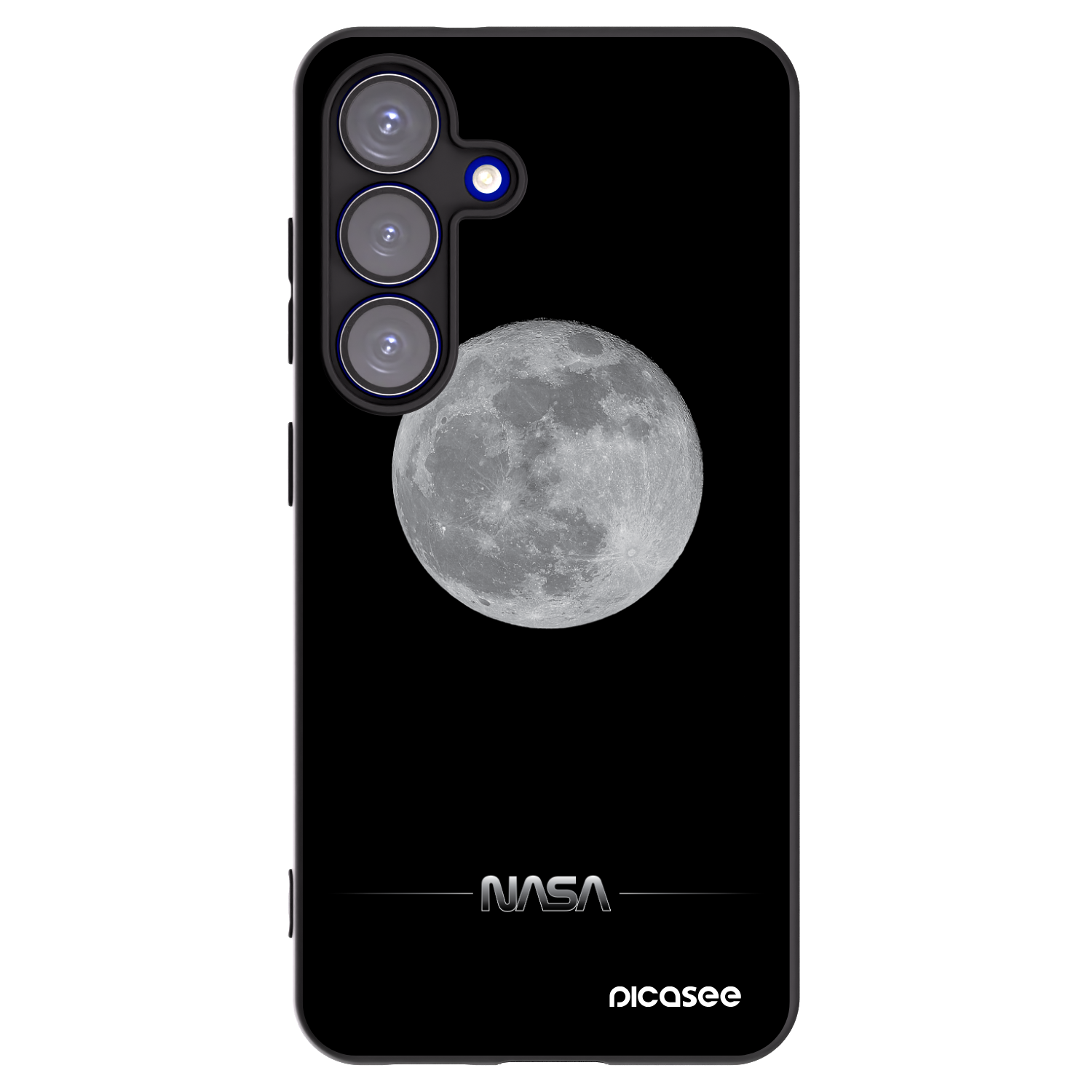 Picasee Samsung Galaxy S25 5G Hülle - Schwarzes Silikon - Moon Minimal