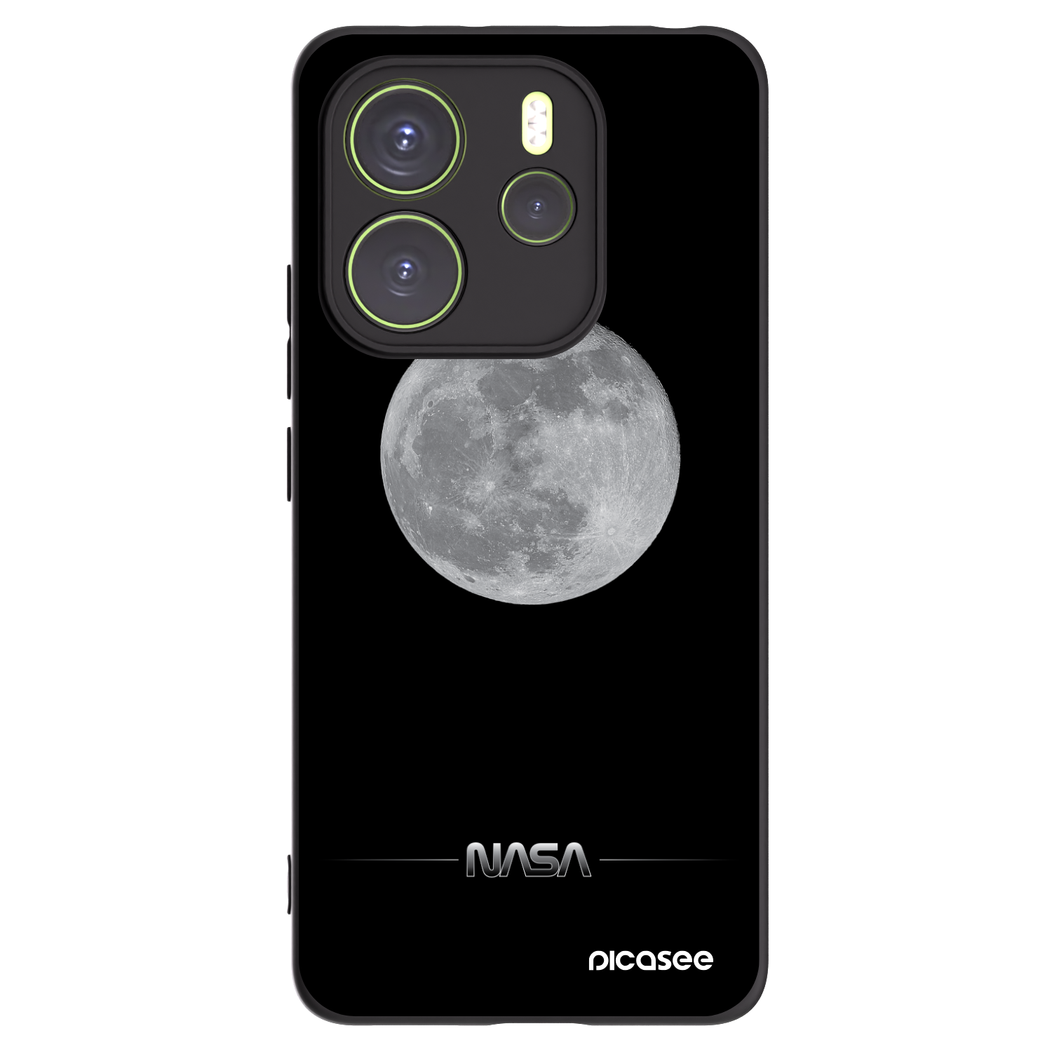 Picasee Xiaomi Redmi Note 14 4G Hülle - Schwarzes Silikon - Moon Minimal