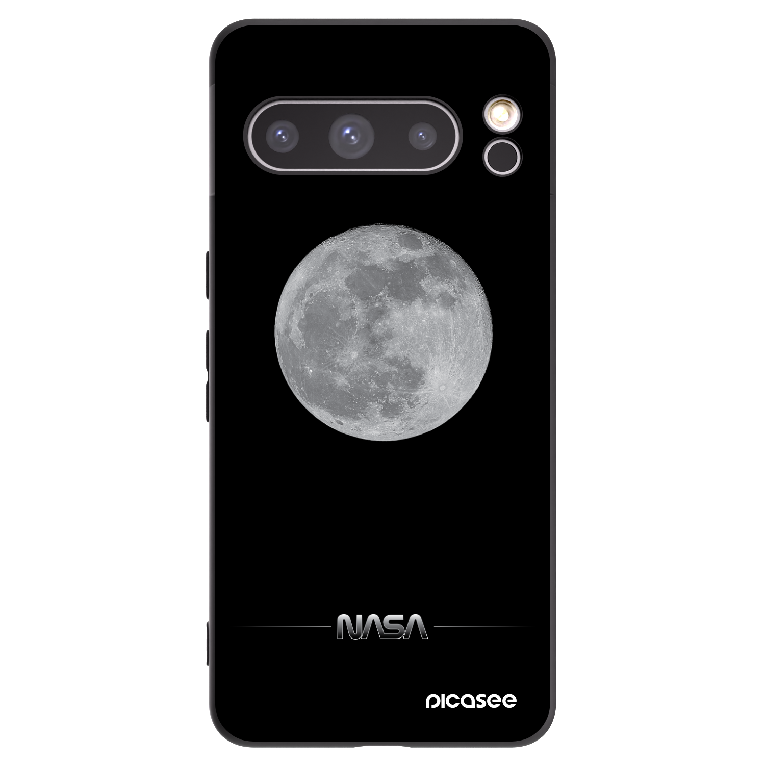 Picasee Google Pixel 8 Pro Hülle - Schwarzes Silikon - Moon Minimal