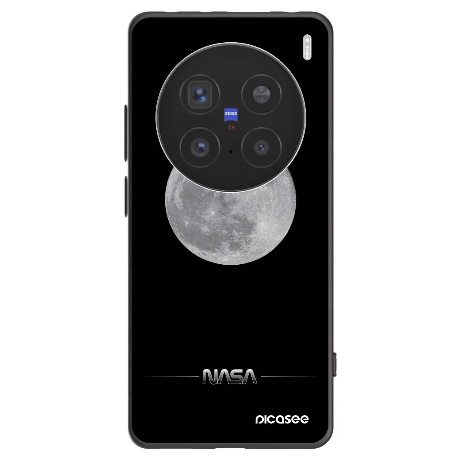 Picasee Vivo X200 Pro Hülle - Schwarzes Silikon - Moon Minimal