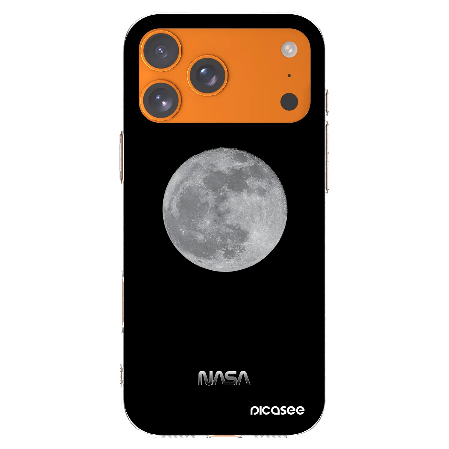Picasee Apple iPhone 17 Pro Max Hülle - Transparentes Silikon - Moon Minimal
