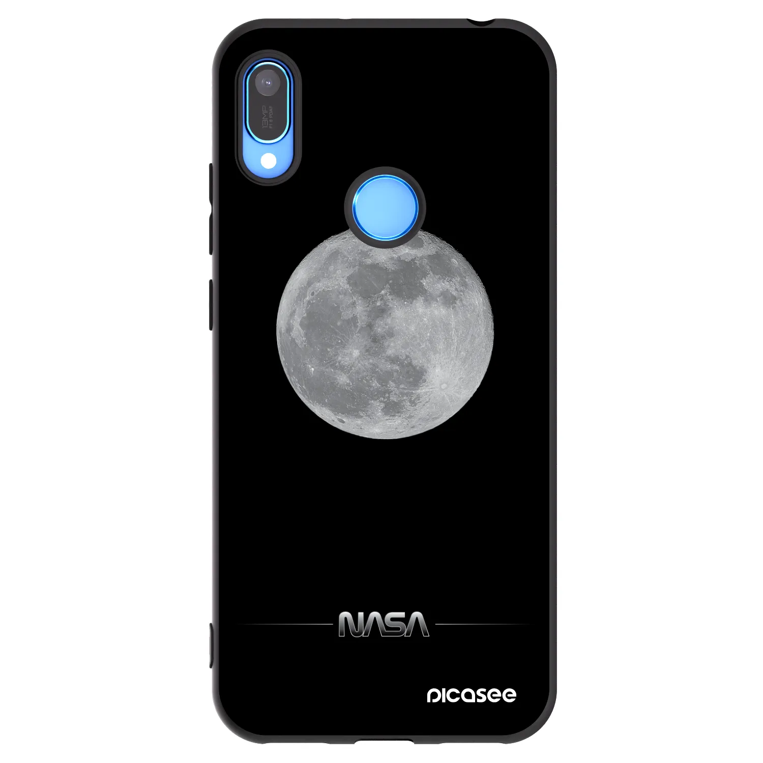 Picasee Huawei Y6 2019 Hülle - Schwarzes Silikon - Moon Minimal
