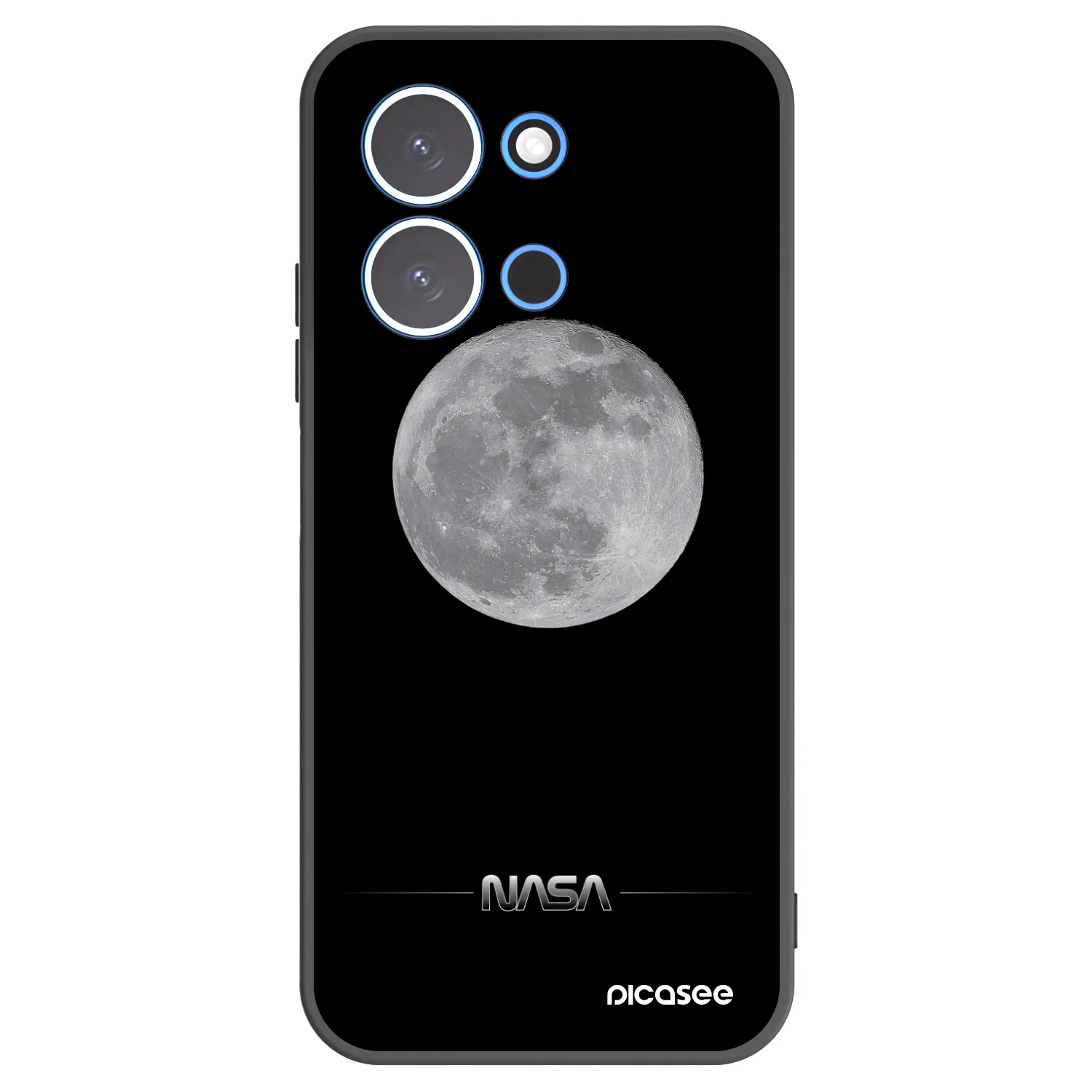 Picasee Xiaomi Redmi 15C 4G Hülle - Schwarzes Silikon - Moon Minimal