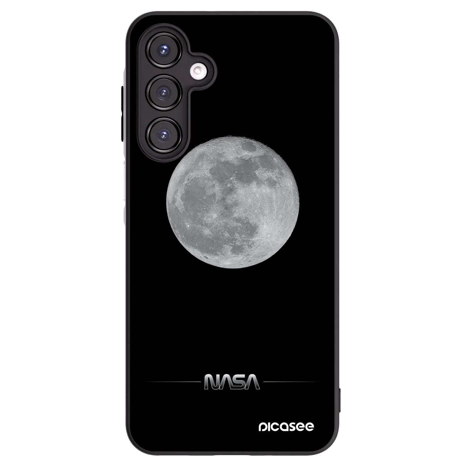 Picasee Samsung Galaxy A16 4G Hülle - Schwarzes Silikon - Moon Minimal