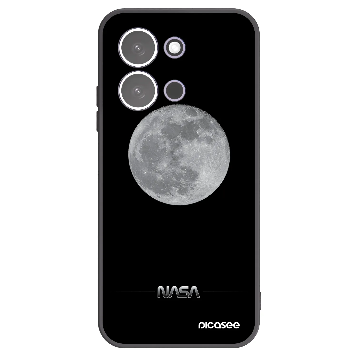 Picasee Xiaomi Redmi 15C 5G Hülle - Schwarzes Silikon - Moon Minimal
