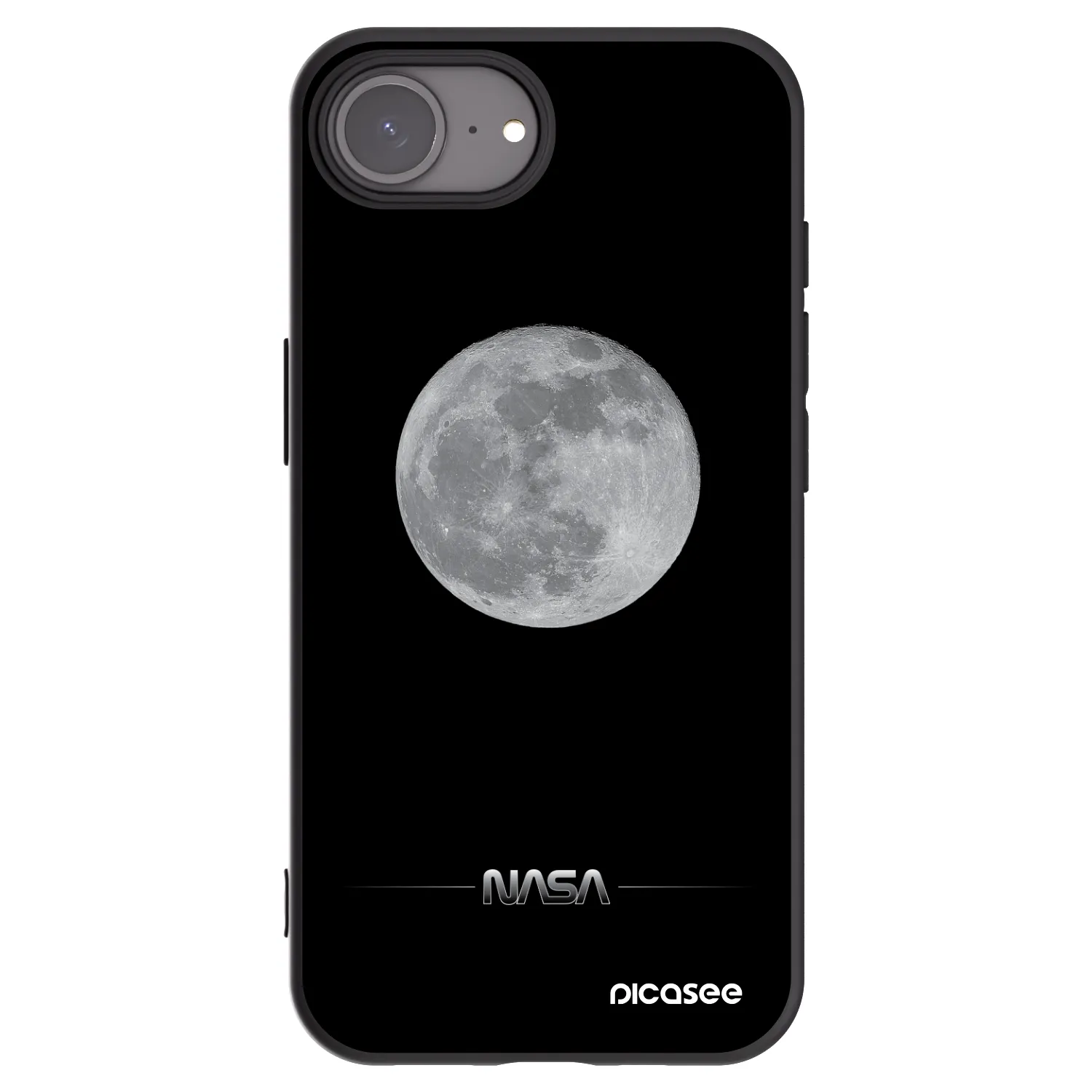 Picasee Apple iPhone 17e Hülle - Schwarzes Silikon - Moon Minimal