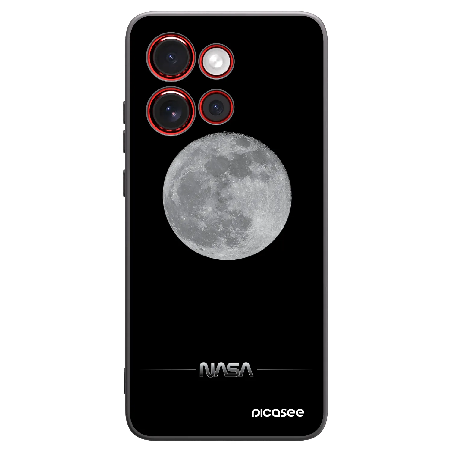 Picasee Motorola Edge 60 Neo 5G Hülle - Schwarzes Silikon - Moon Minimal