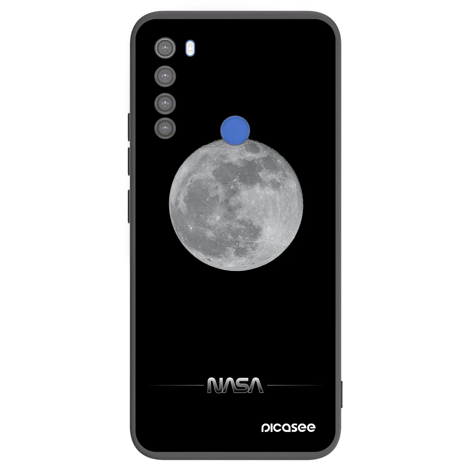 Picasee Xiaomi Redmi Note 8T Hülle - Schwarzes Silikon - Moon Minimal