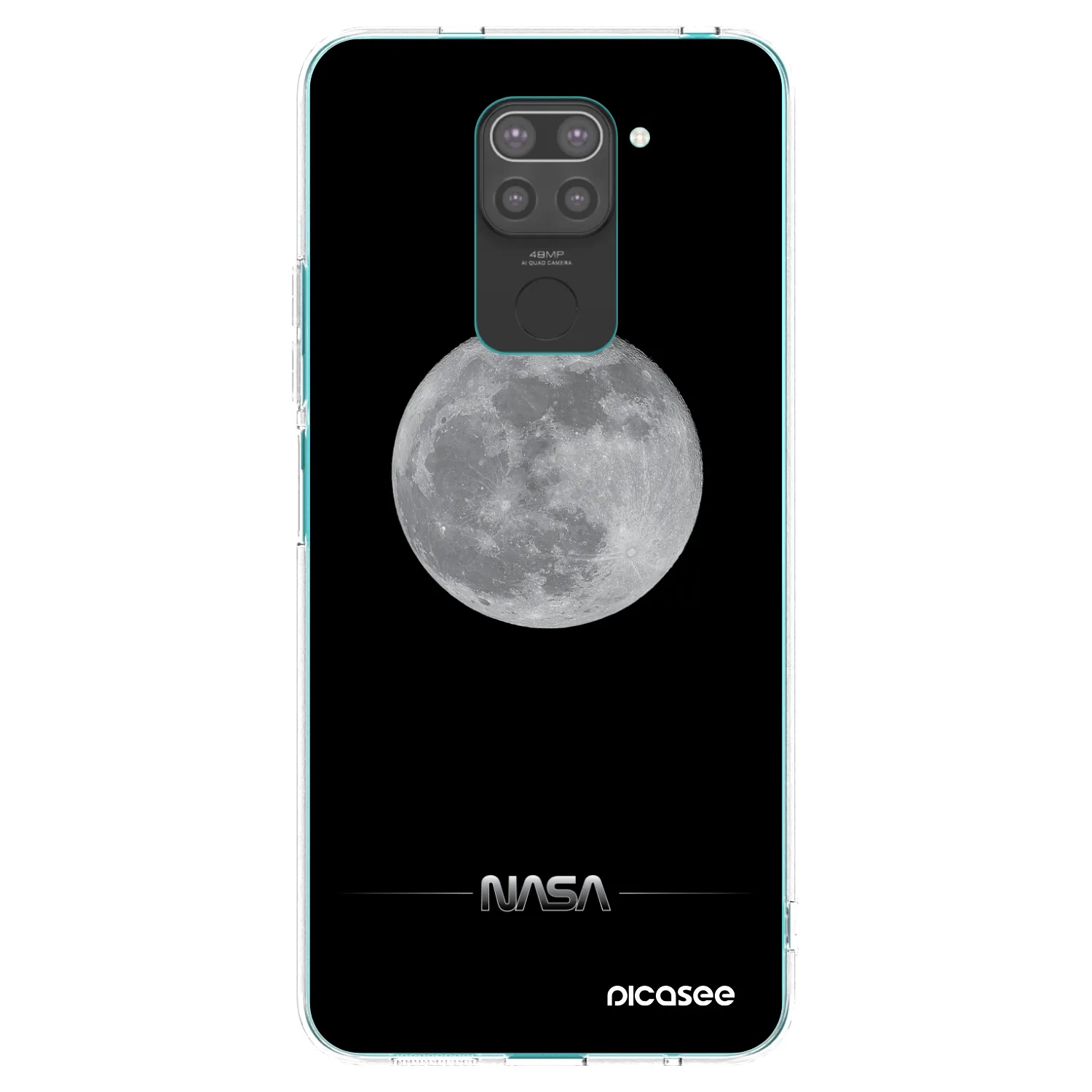 Picasee Xiaomi Redmi Note 9 Hülle - Schwarzes Silikon - Moon Minimal