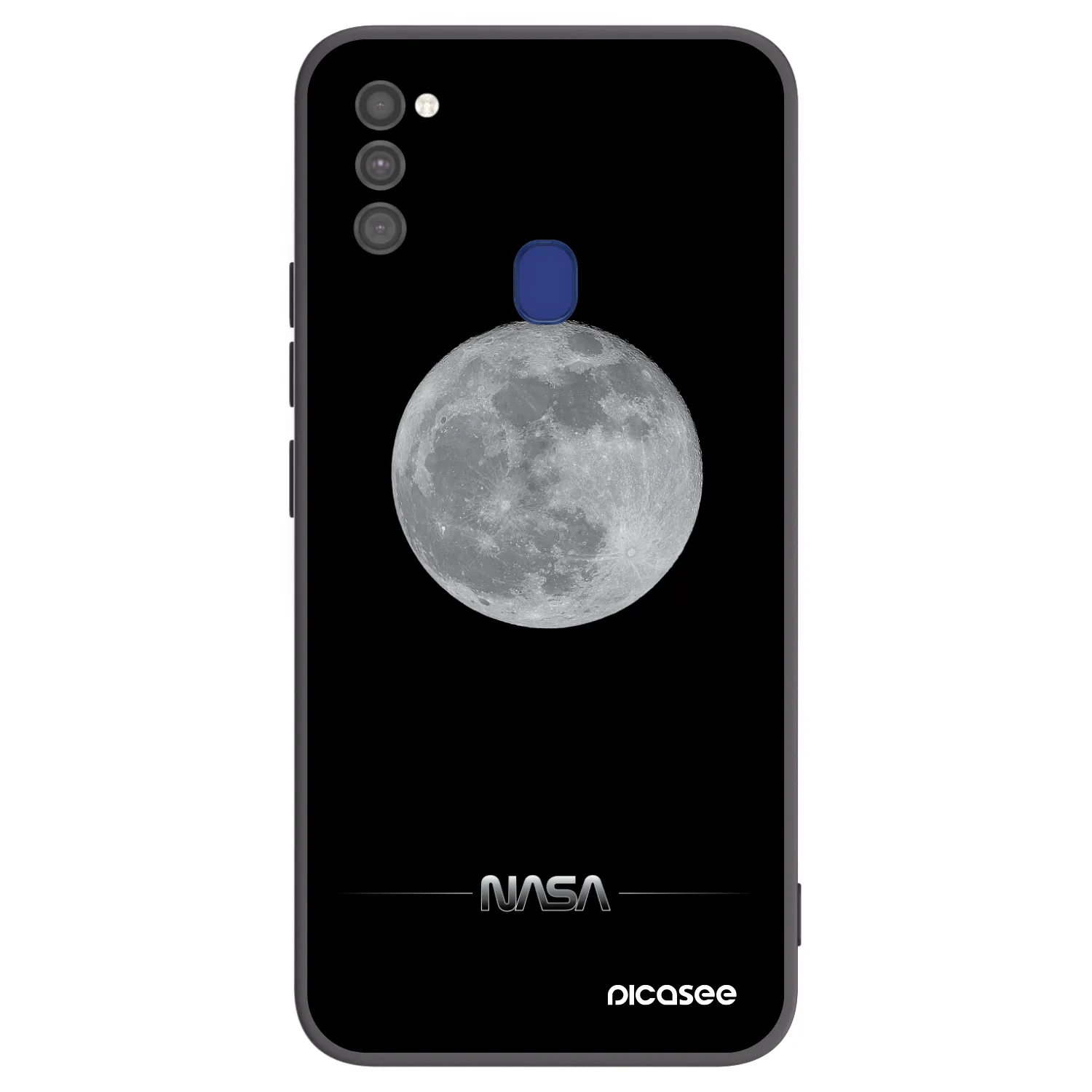 Picasee Samsung Galaxy M21 M215F Hülle - Schwarzes Silikon - Moon Minimal