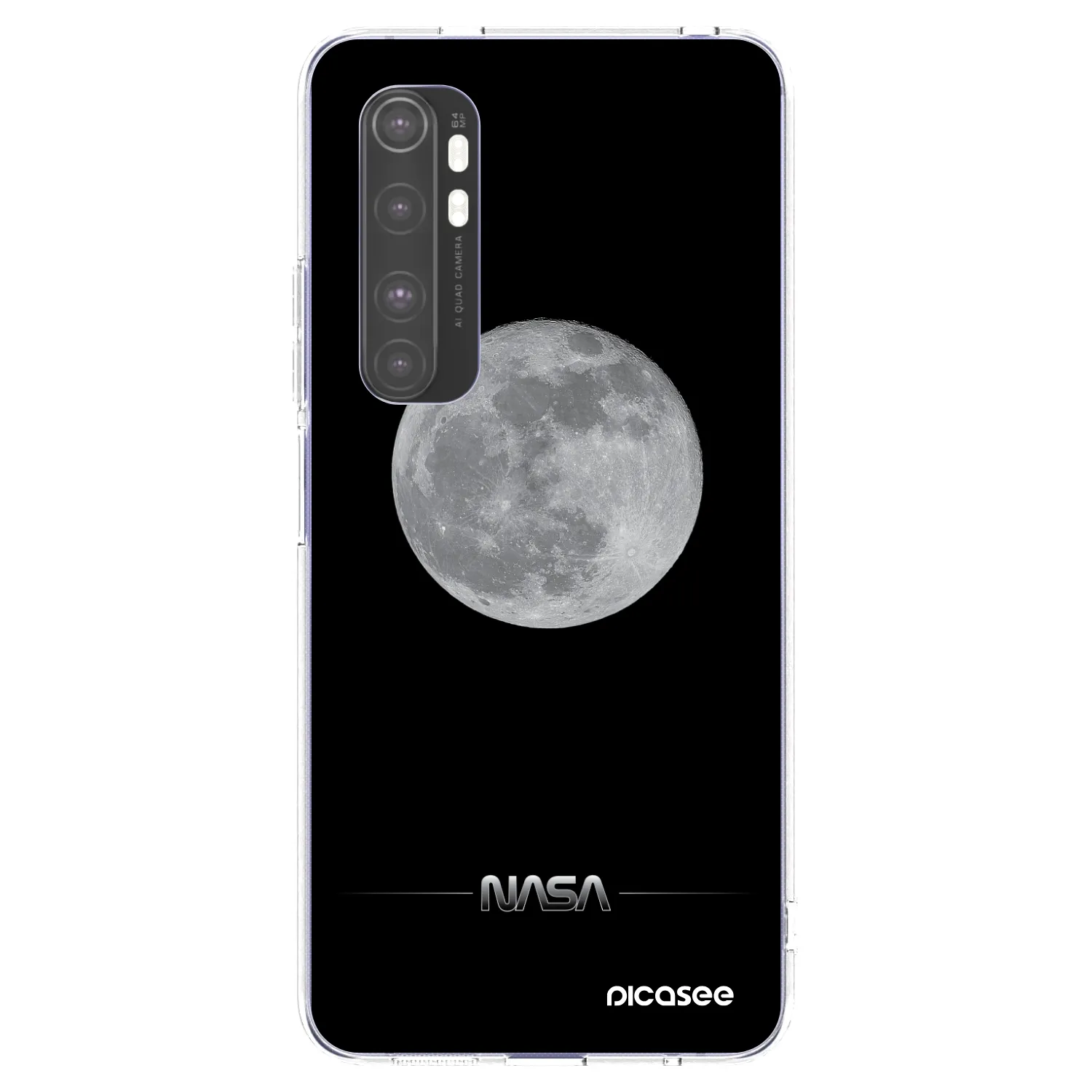 Picasee Xiaomi Mi Note 10 Lite Hülle - Transparentes Silikon - Moon Minimal
