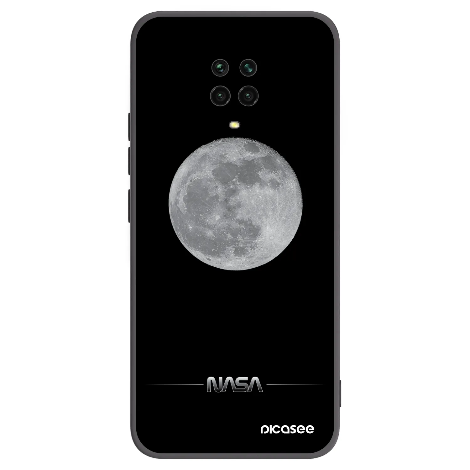 Picasee Xiaomi Redmi Note 9S Hülle - Schwarzes Silikon - Moon Minimal