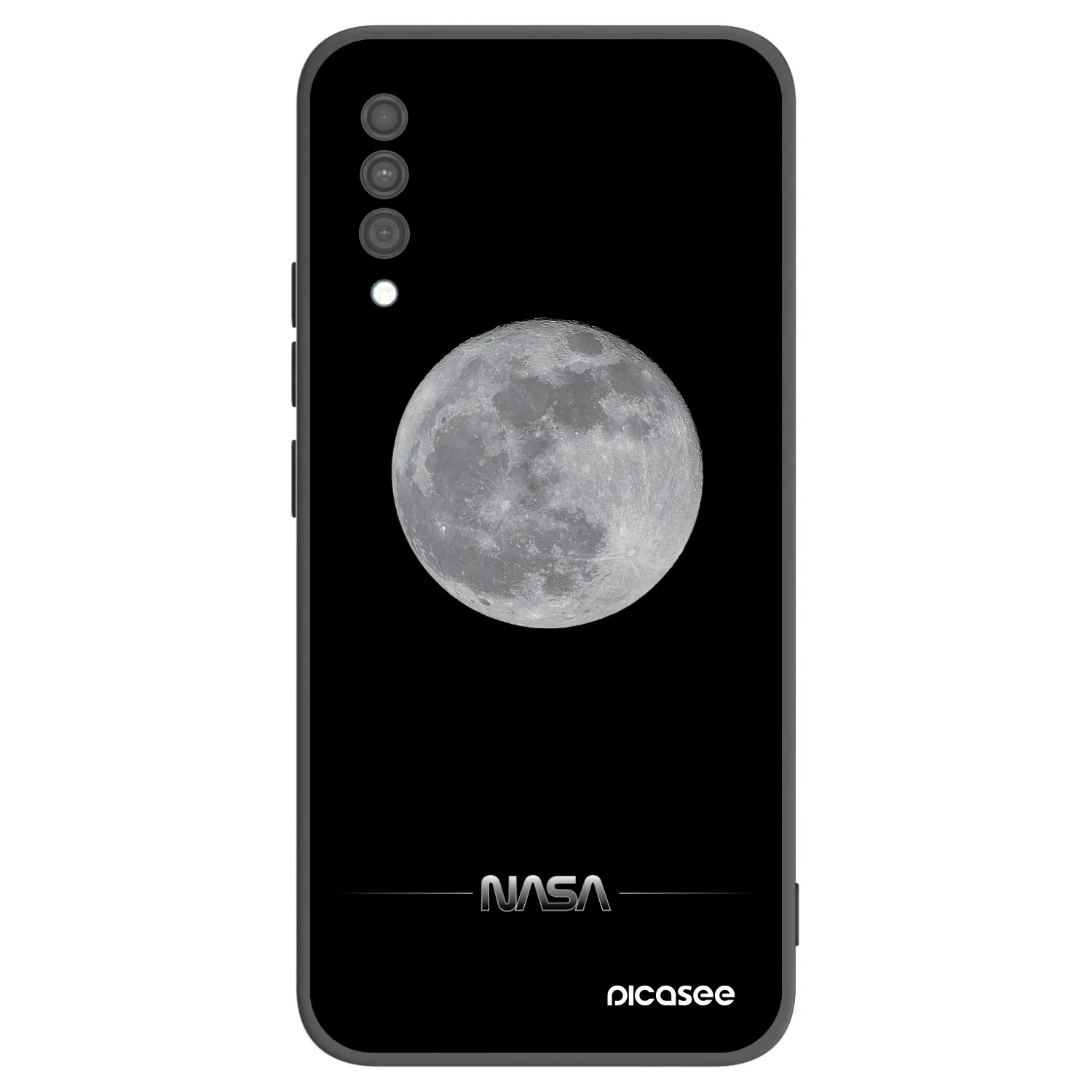 Picasee Samsung Galaxy A30s A307F Hülle - Schwarzes Silikon - Moon Minimal