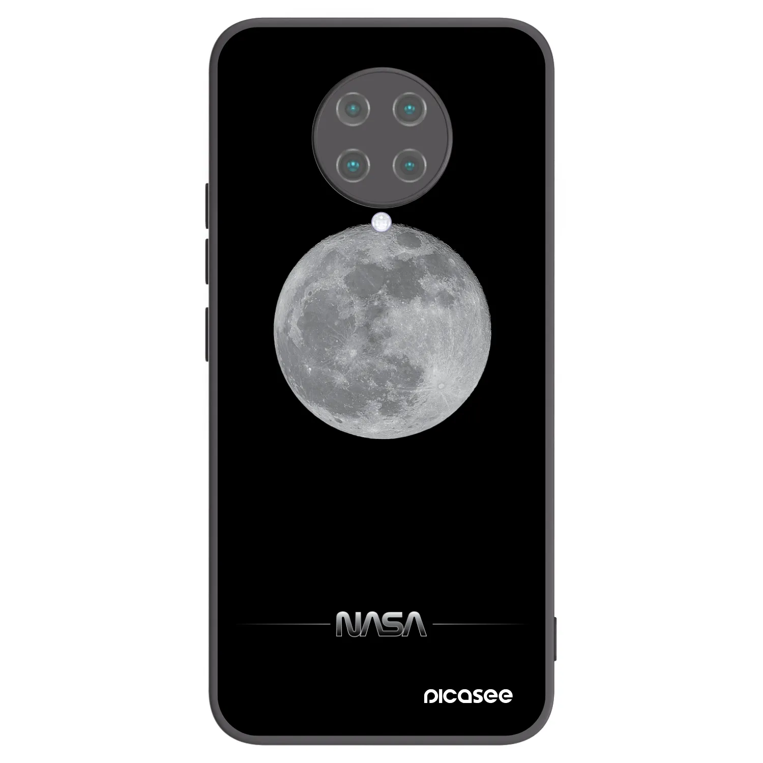 Picasee Xiaomi Poco F2 Pro Hülle - Schwarzes Silikon - Moon Minimal