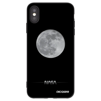 Picasee Apple iPhone XS Max Hülle - Schwarzes Silikon - Moon Minimal