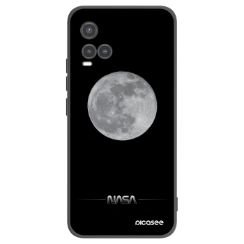 Picasee Vivo Y33s Hülle - Schwarzes Silikon - Moon Minimal