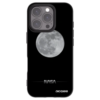 Picasee Apple iPhone 16 Pro Hülle - Schwarzes Silikon - Moon Minimal