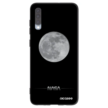 Picasee Samsung Galaxy A70 A705F Hülle - Schwarzes Silikon - Moon Minimal