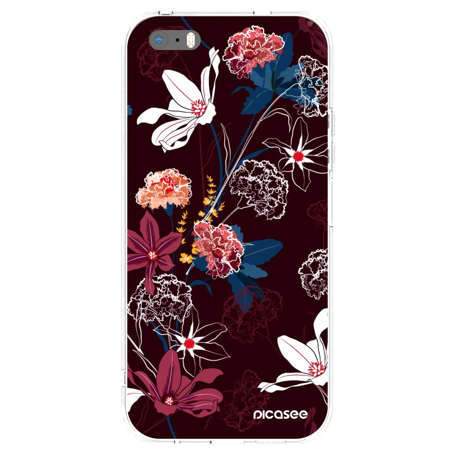 Picasee Apple iPhone 5/5S/SE Hülle - Transparentes Silikon - Dark Meadow