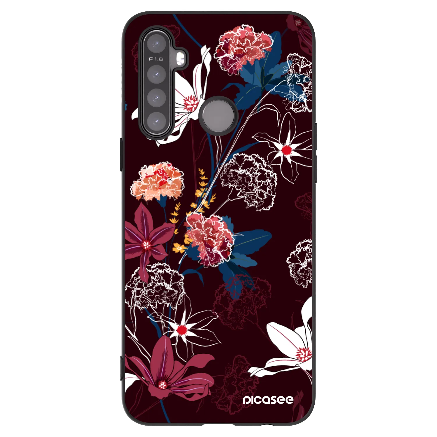 Picasee Realme 6i Hülle - Schwarzes Silikon - Dark Meadow