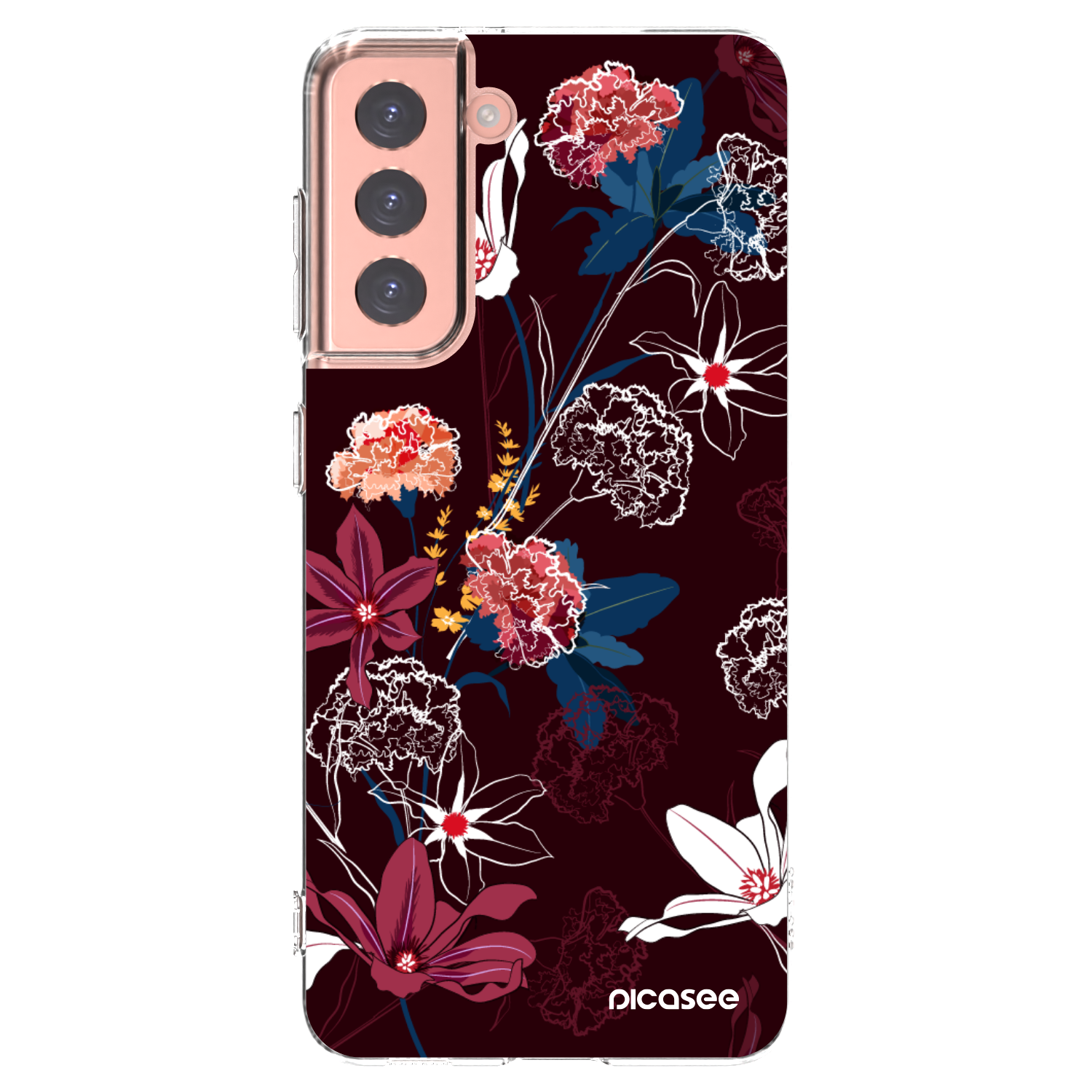 Picasee Samsung Galaxy S21 5G G991B Hülle - Transparentes Silikon - Dark Meadow