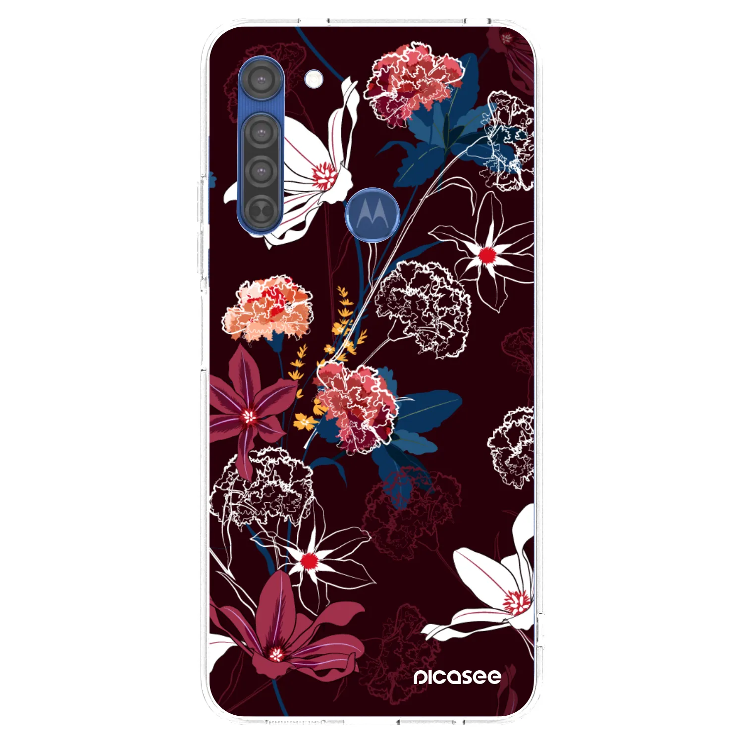 Picasee Motorola Moto G8 Hülle - Transparentes Silikon - Dark Meadow