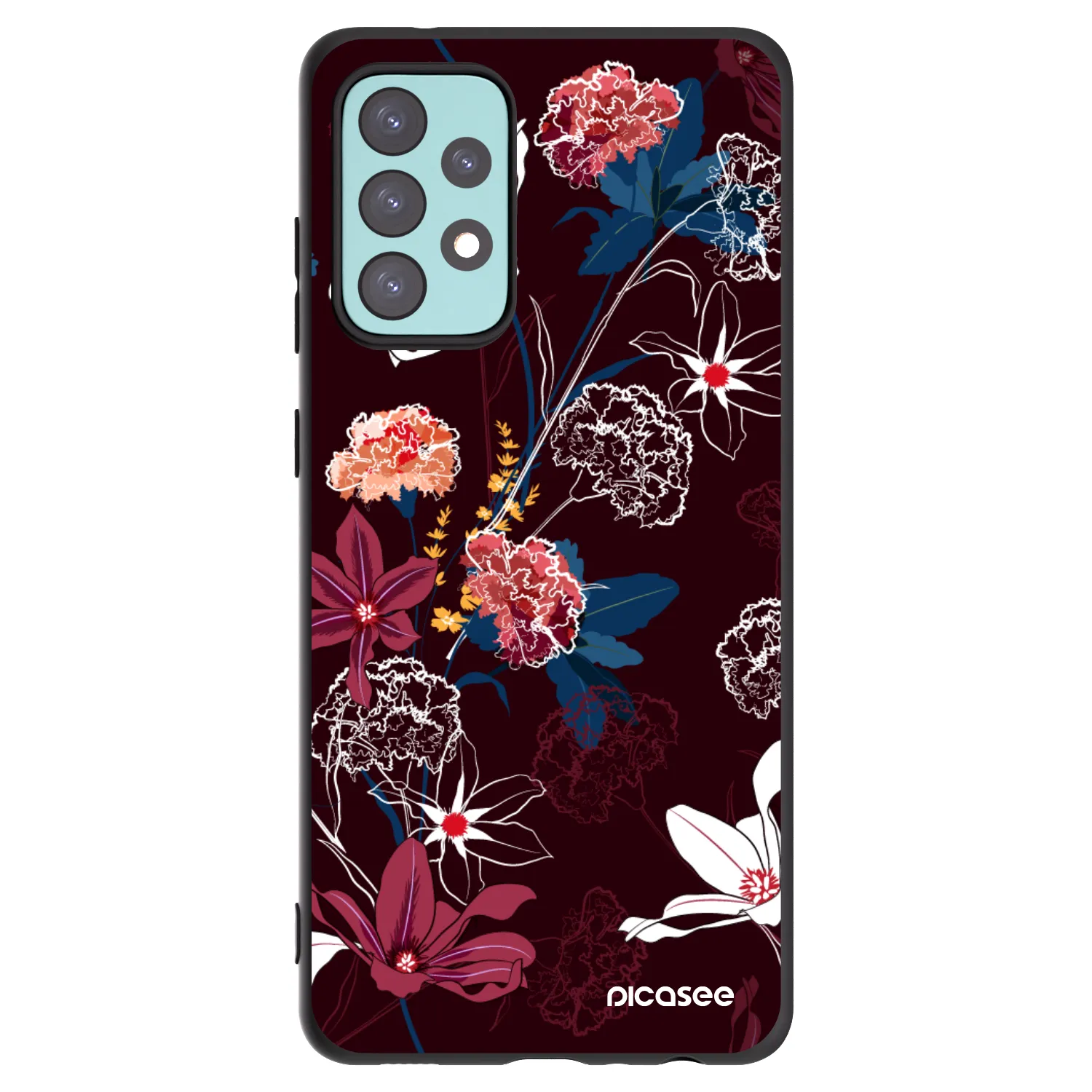 Picasee Samsung Galaxy A72 A725F Hülle - Schwarzes Silikon - Dark Meadow