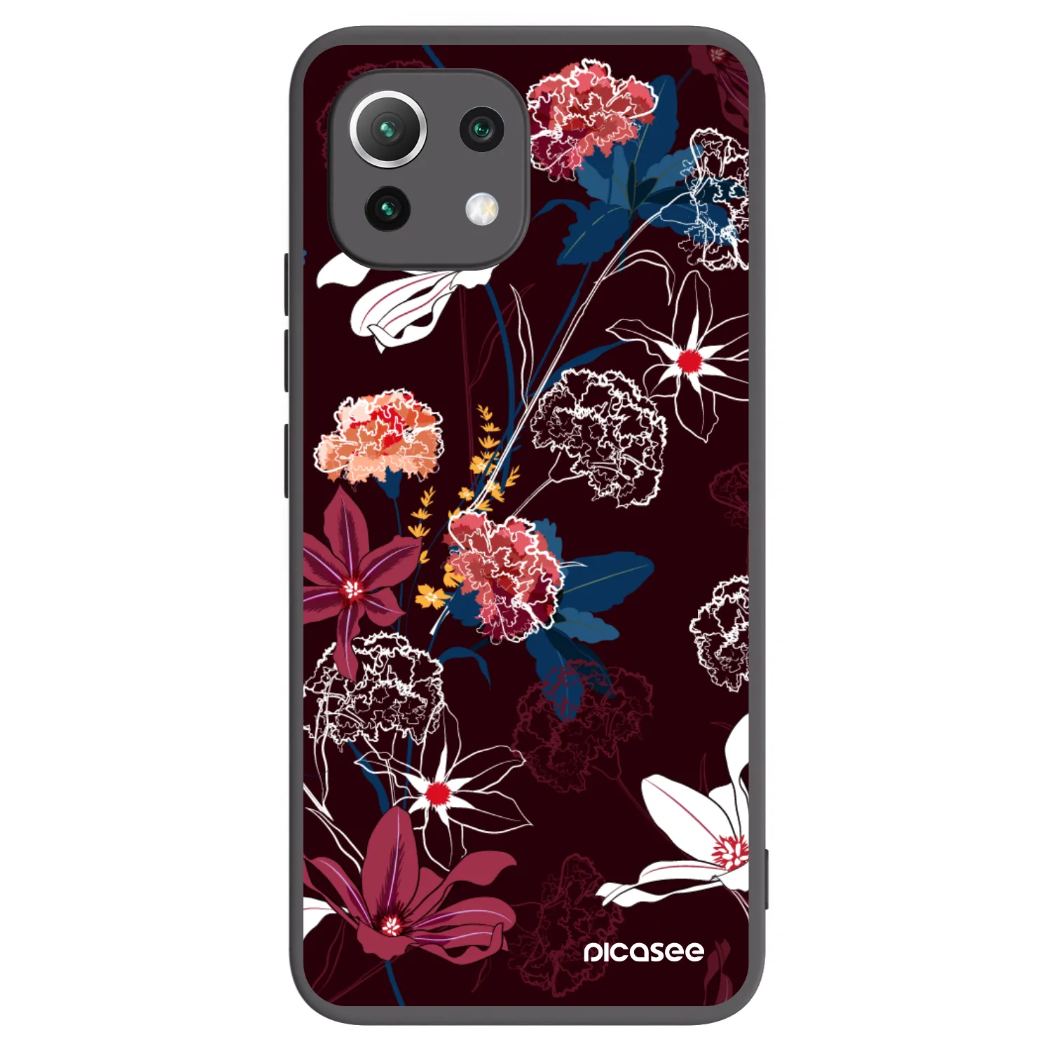 Picasee Xiaomi Mi 11 Lite Hülle - Schwarzes Silikon - Dark Meadow