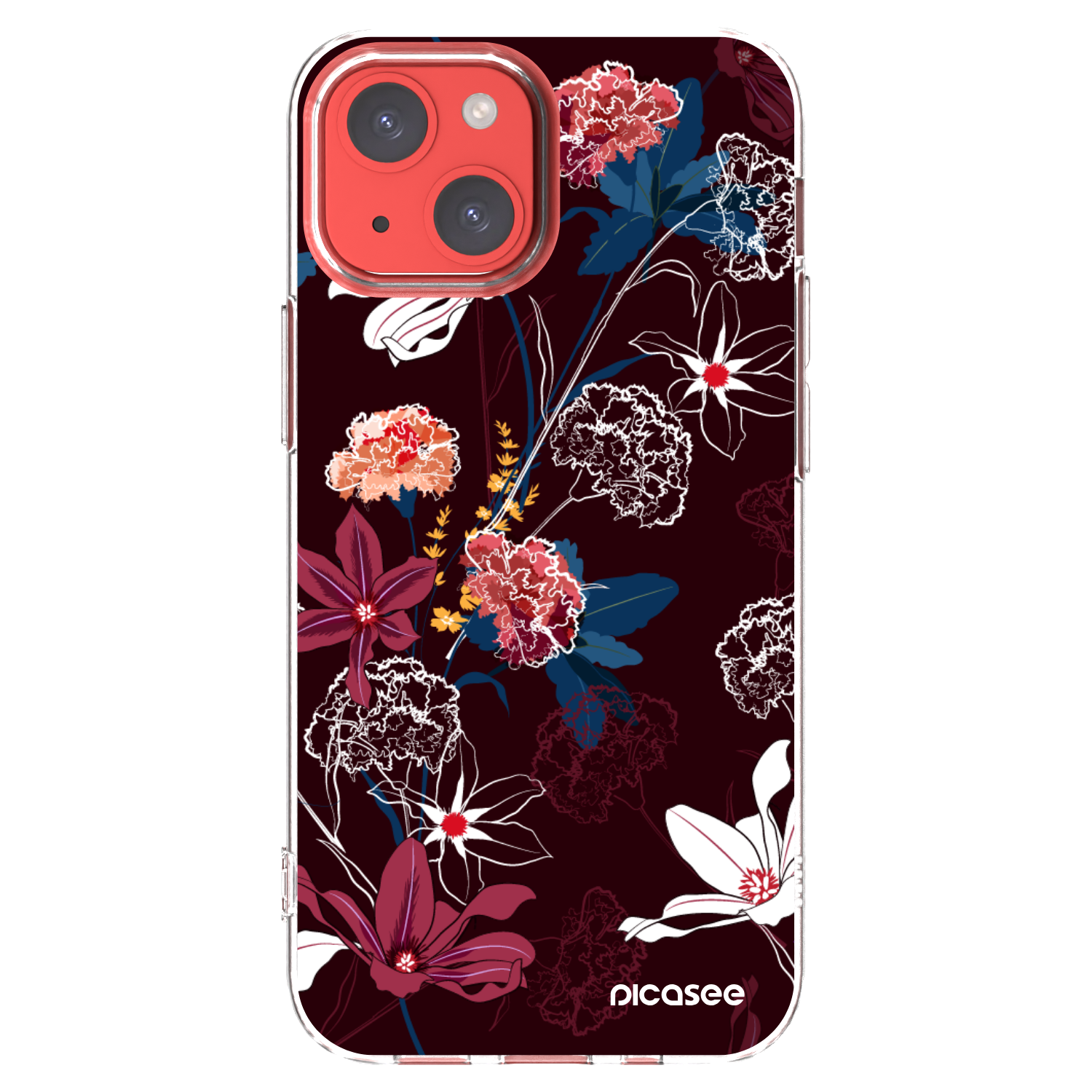 Picasee Apple iPhone 13 mini Hülle - Transparentes Silikon - Dark Meadow