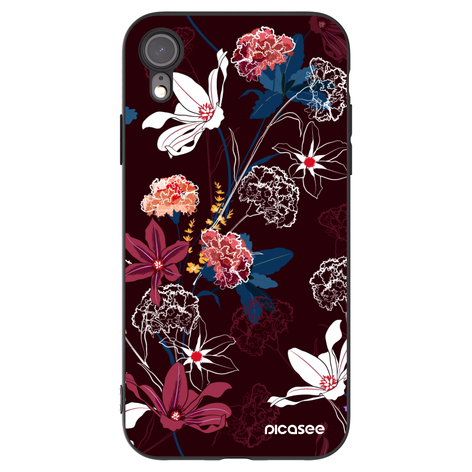 Picasee Apple iPhone XR Hülle - Schwarzes Silikon - Dark Meadow