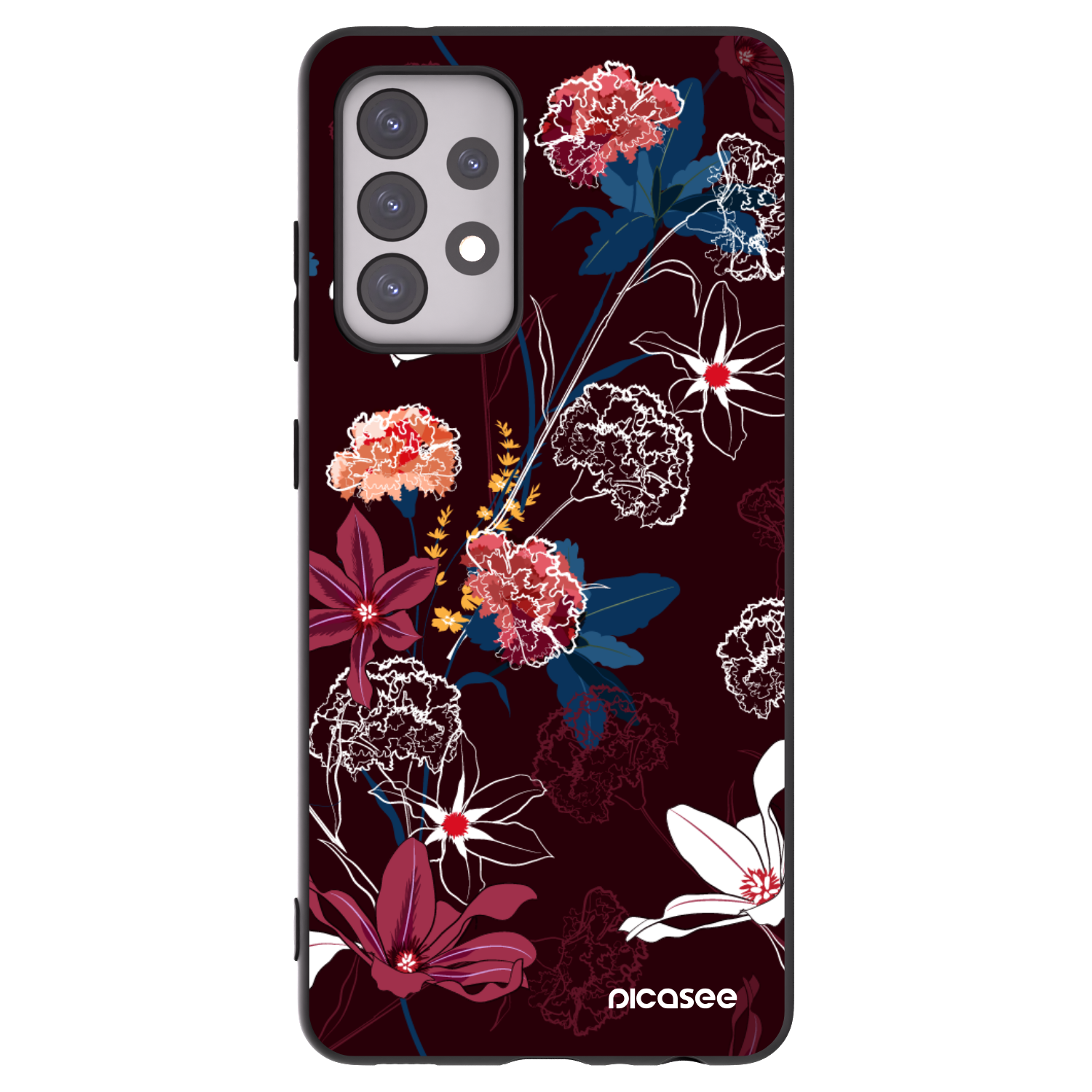 Picasee Samsung Galaxy A52s 5G A528B Hülle - Schwarzes Silikon - Dark Meadow