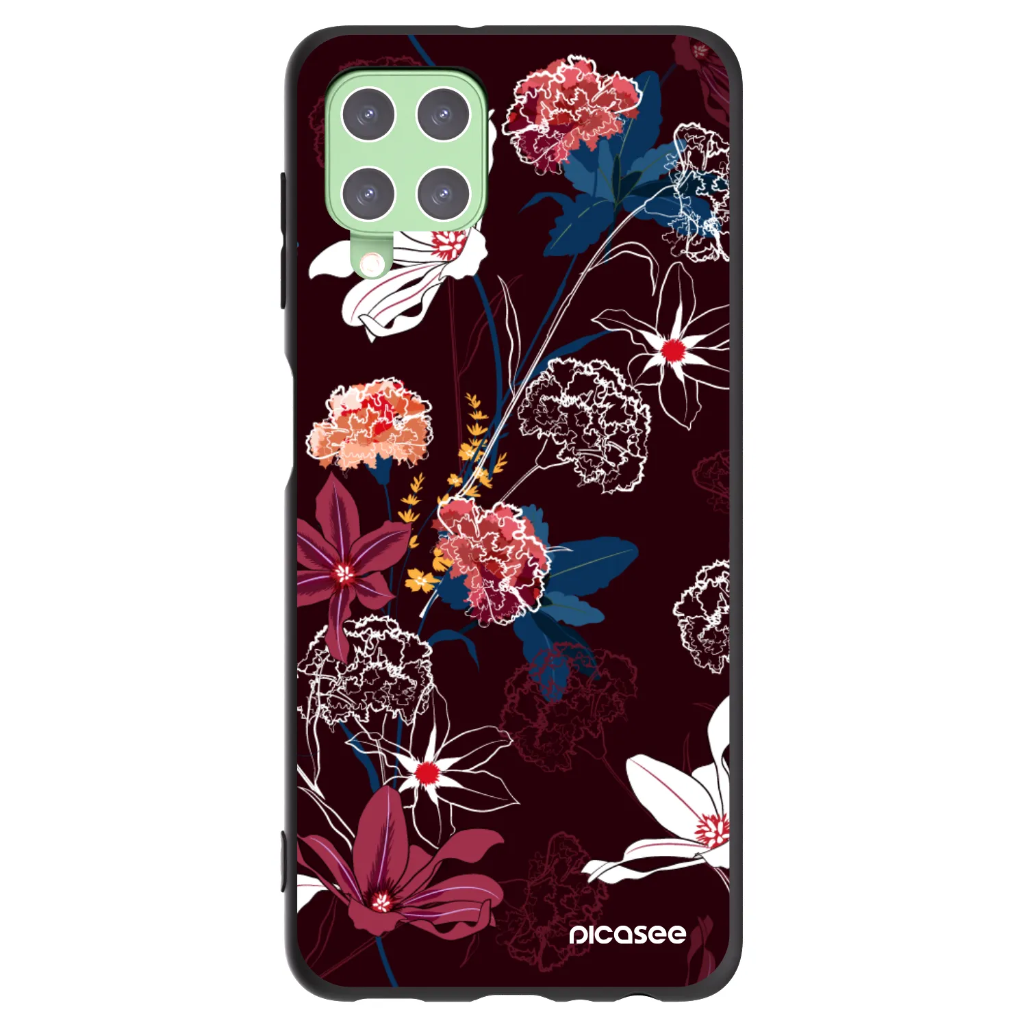 Picasee Samsung Galaxy A22 A225F 4G Hülle - Schwarzes Silikon - Dark Meadow