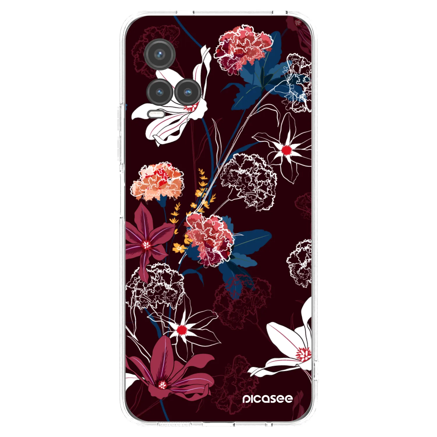 Picasee Vivo Y33s Hülle - Transparentes Silikon - Dark Meadow