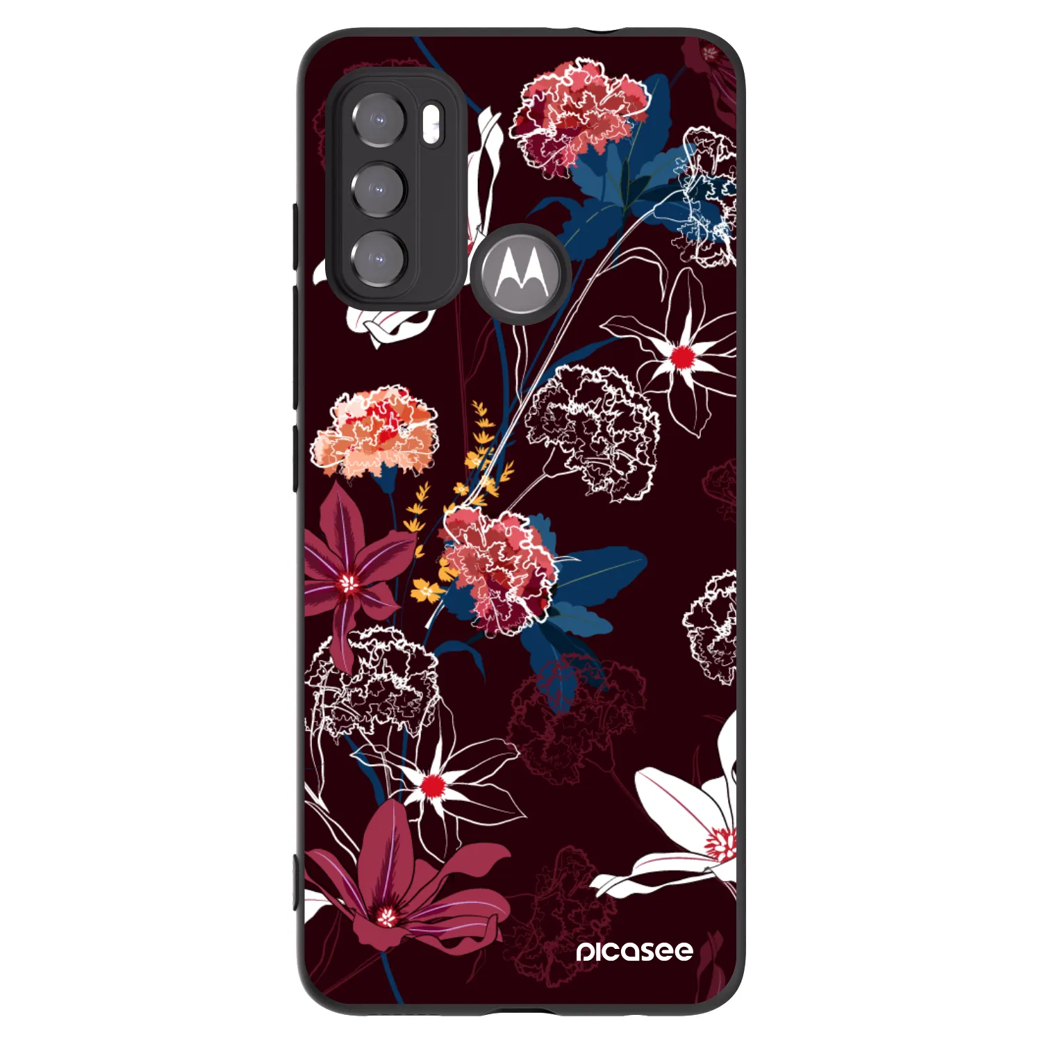 Picasee Motorola Moto G60 Hülle - Schwarzes Silikon - Dark Meadow