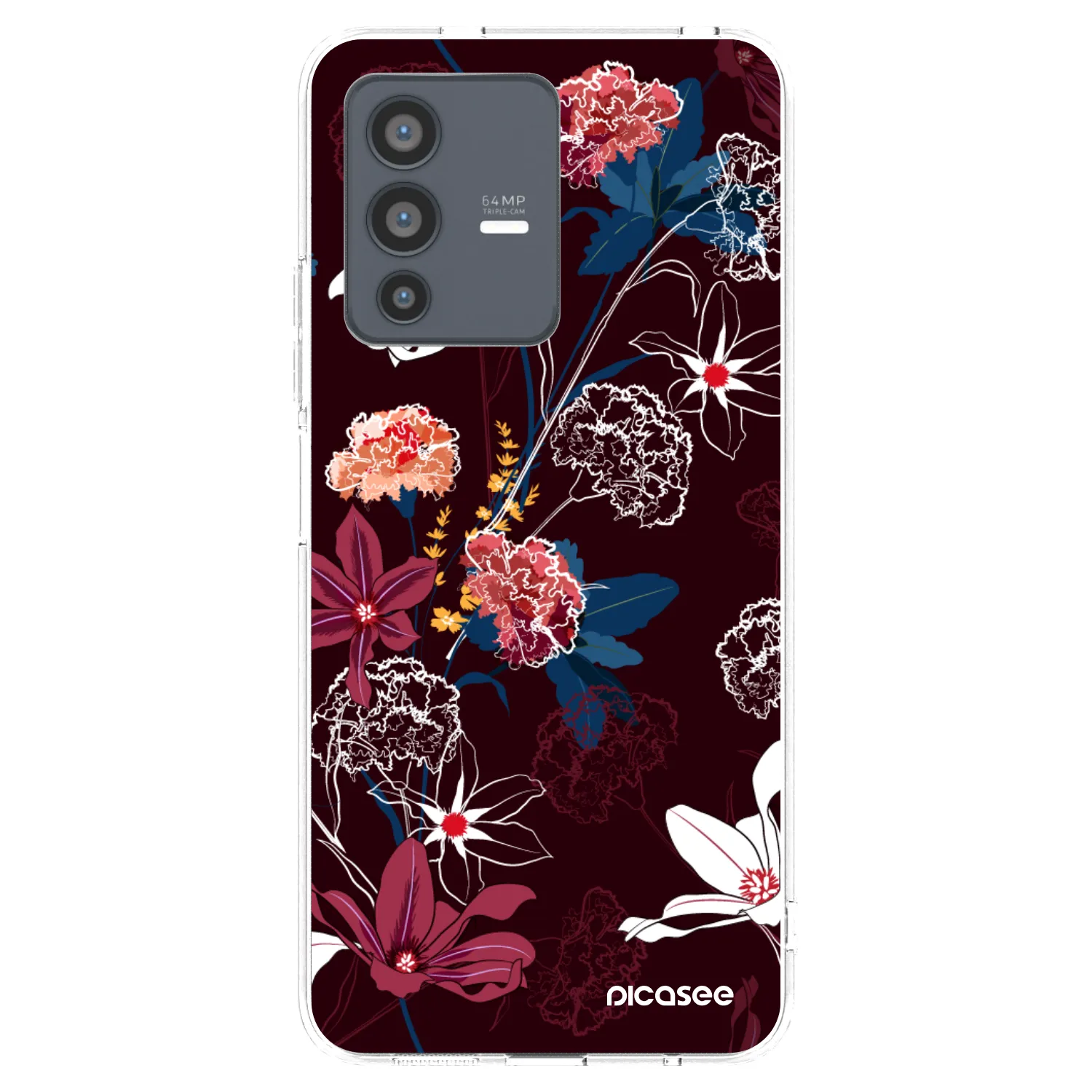 Picasee Vivo V23 5G Hülle - Transparentes Silikon - Dark Meadow