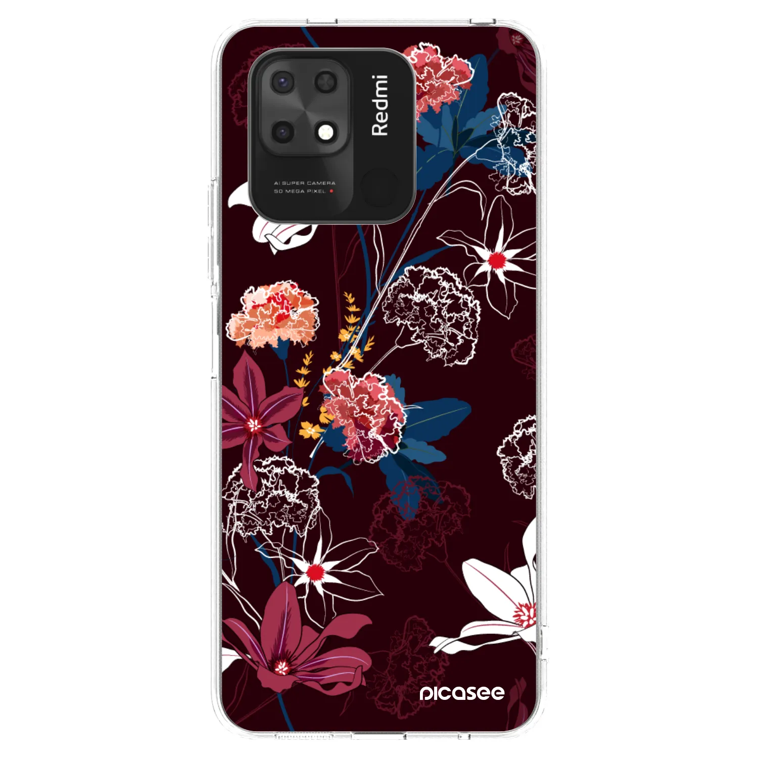 Picasee Xiaomi Redmi 10C Hülle - Transparentes Silikon - Dark Meadow
