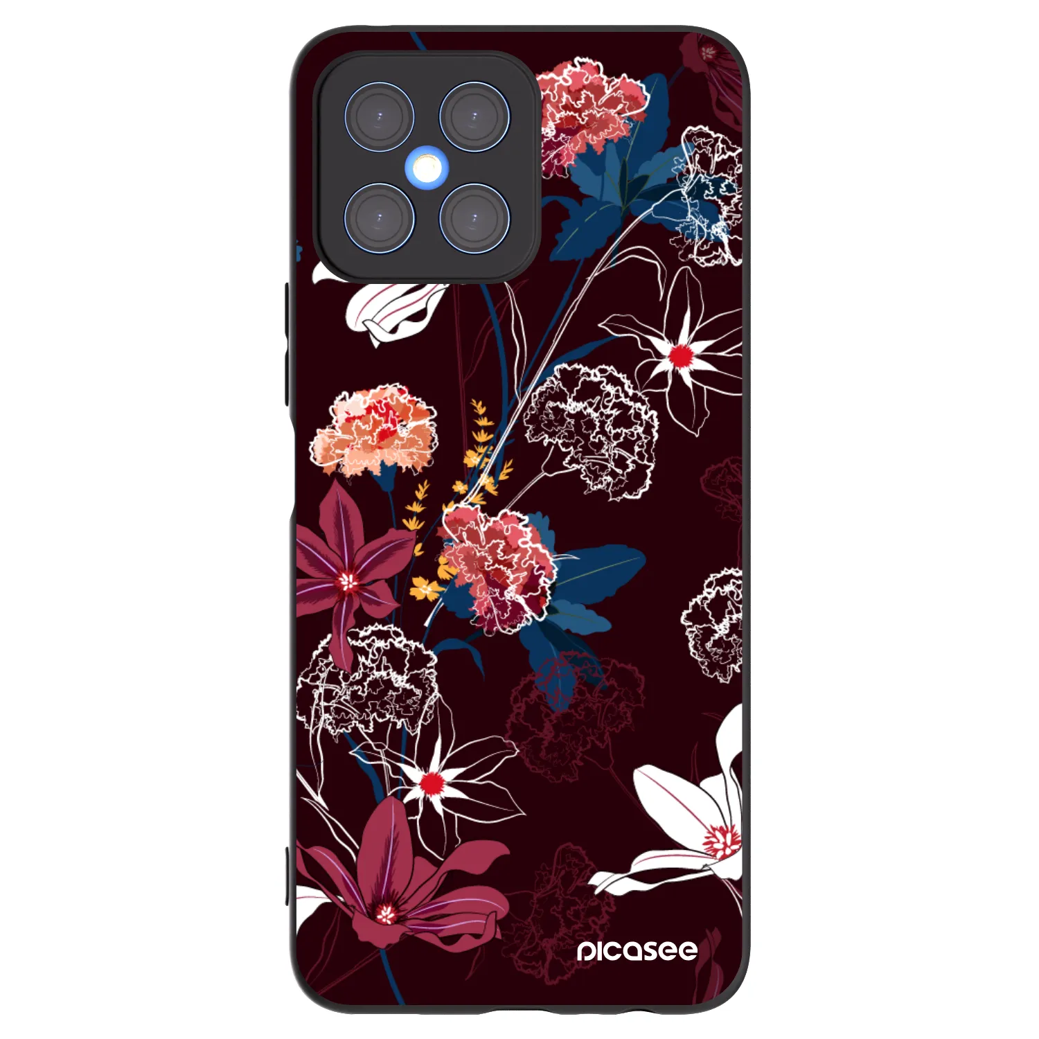Picasee Honor X8 4G Hülle - Schwarzes Silikon - Dark Meadow