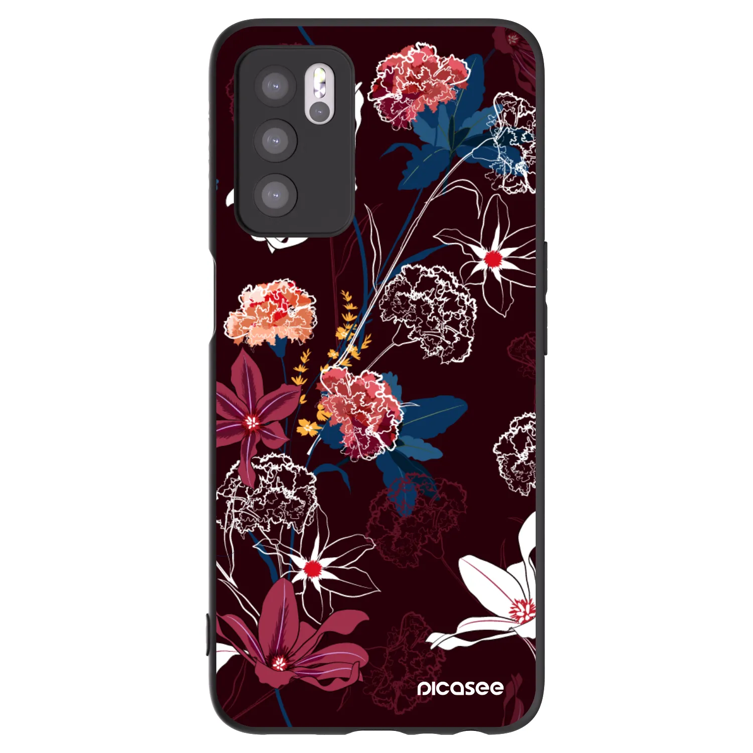 Picasee OPPO A16s Hülle - Schwarzes Silikon - Dark Meadow