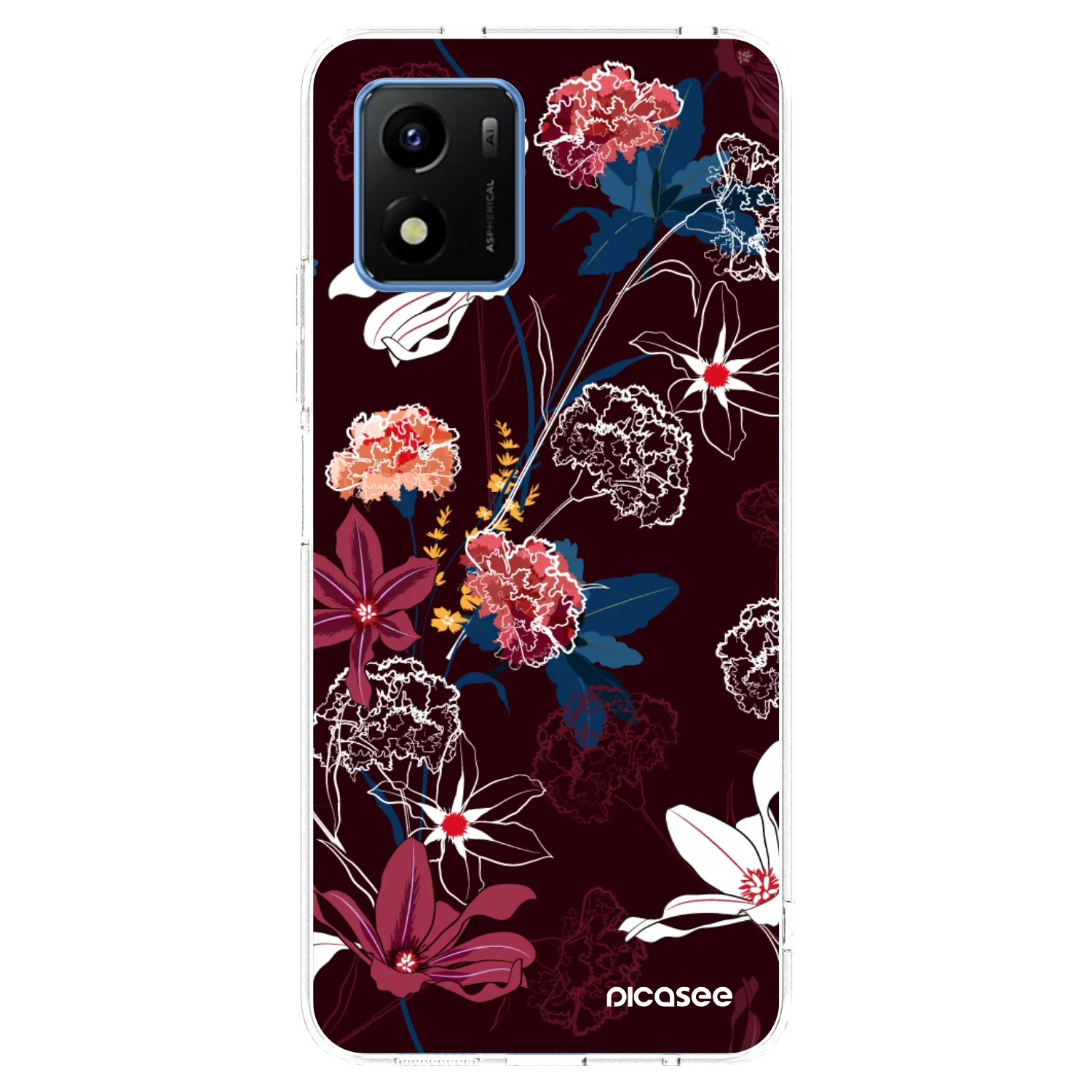 Picasee Vivo Y01 Hülle - Transparentes Silikon - Dark Meadow