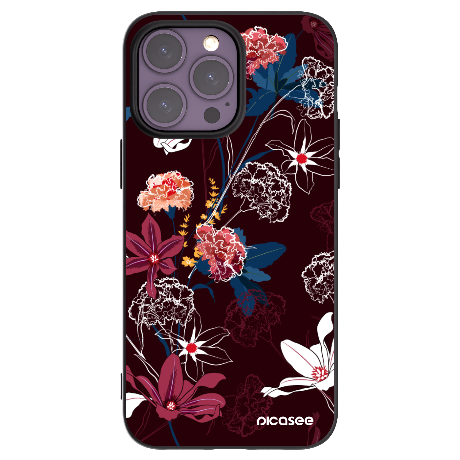 Picasee Apple iPhone 14 Pro Max Hülle - Schwarzes Silikon - Dark Meadow
