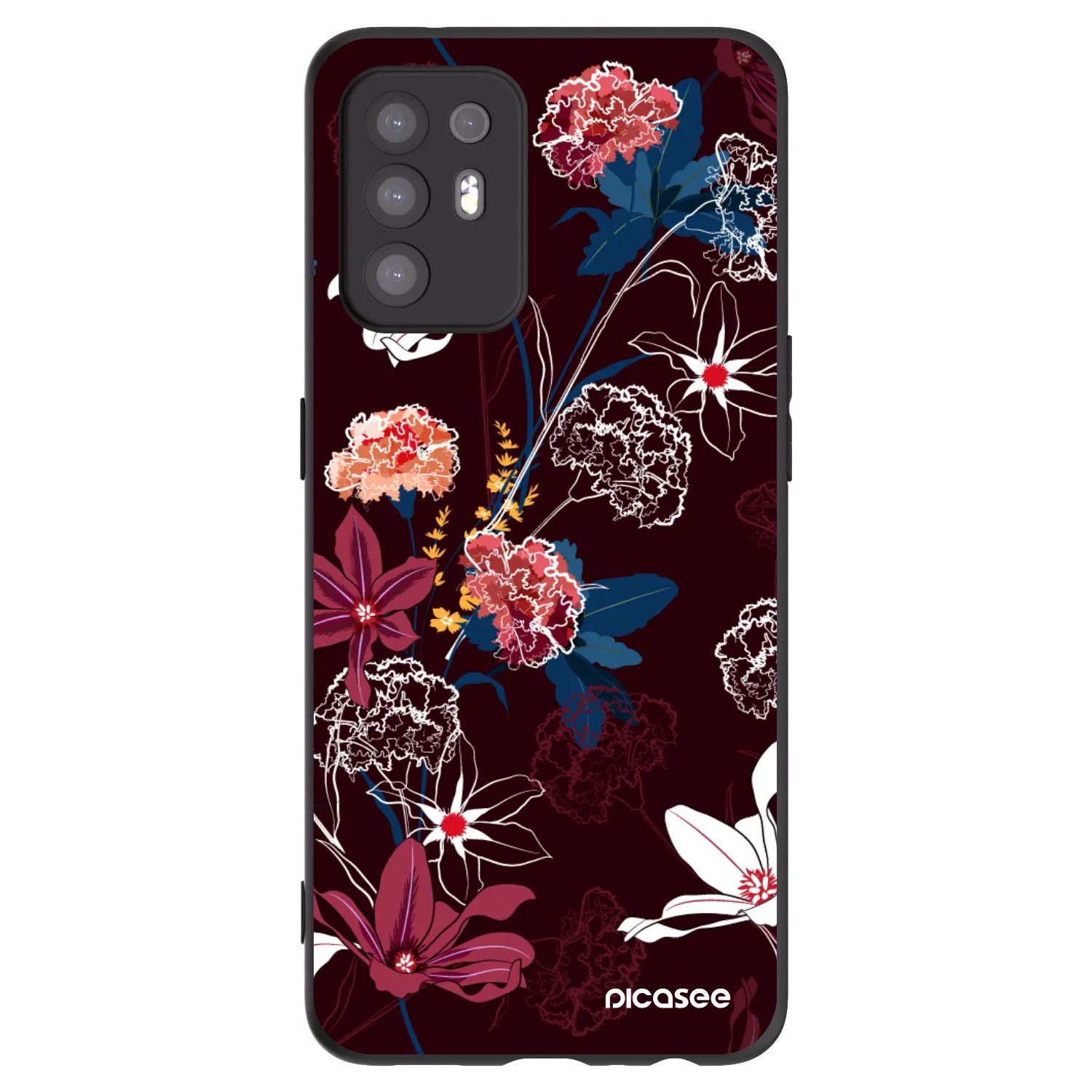 Picasee OPPO A94 5G Hülle - Schwarzes Silikon - Dark Meadow