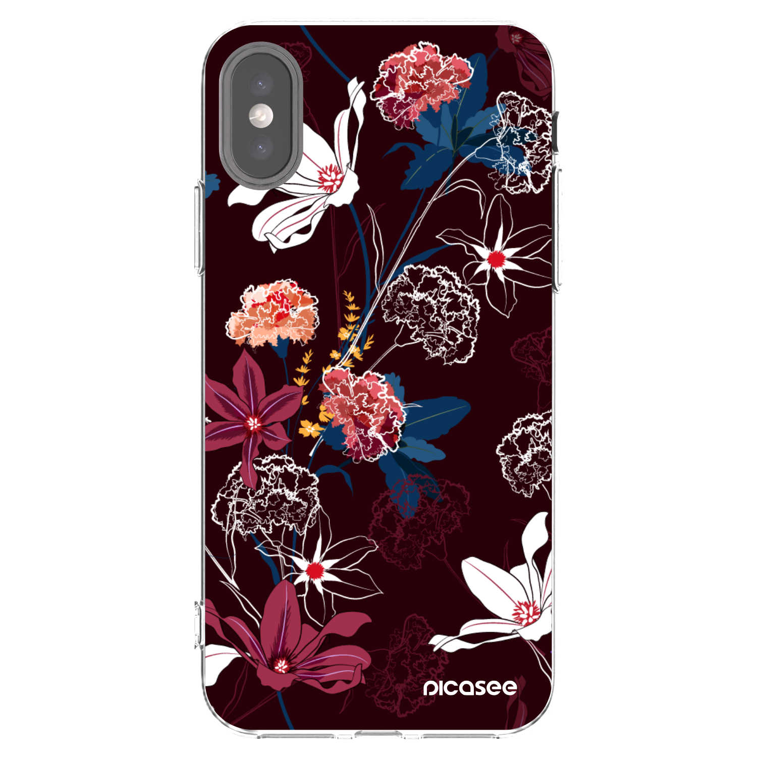 Picasee Apple iPhone X/XS Hülle - Transparentes Silikon - Dark Meadow
