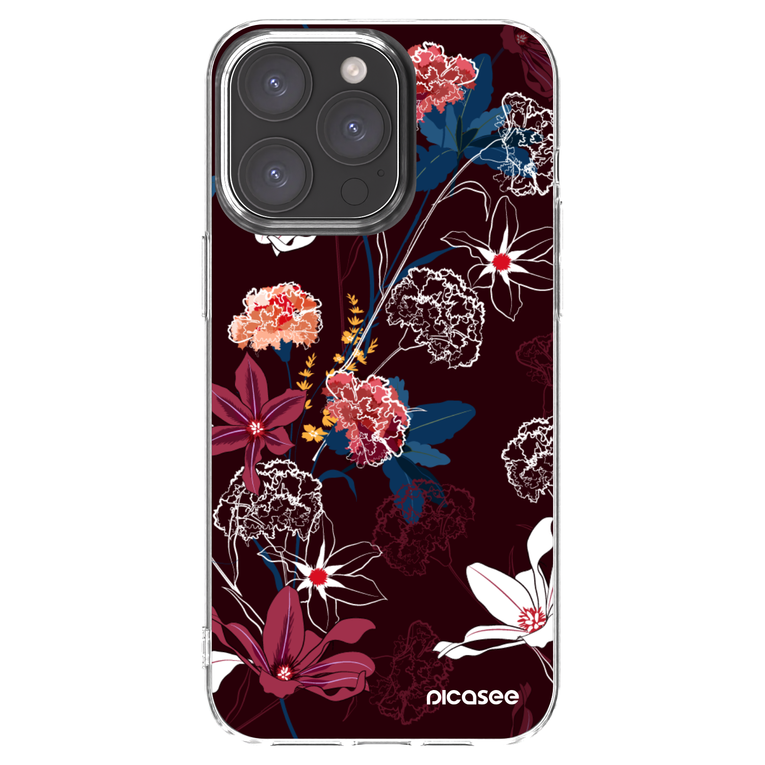Picasee Apple iPhone 15 Pro Max Hülle - Transparentes Silikon - Dark Meadow