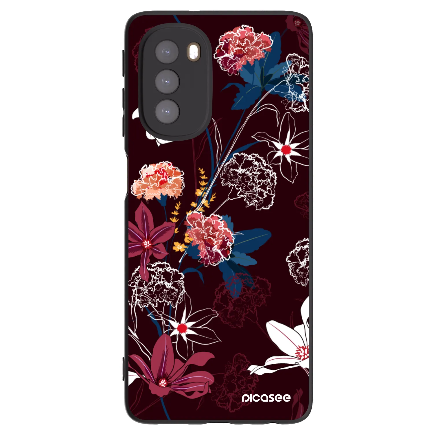 Picasee Motorola Moto G51 Hülle - Schwarzes Silikon - Dark Meadow