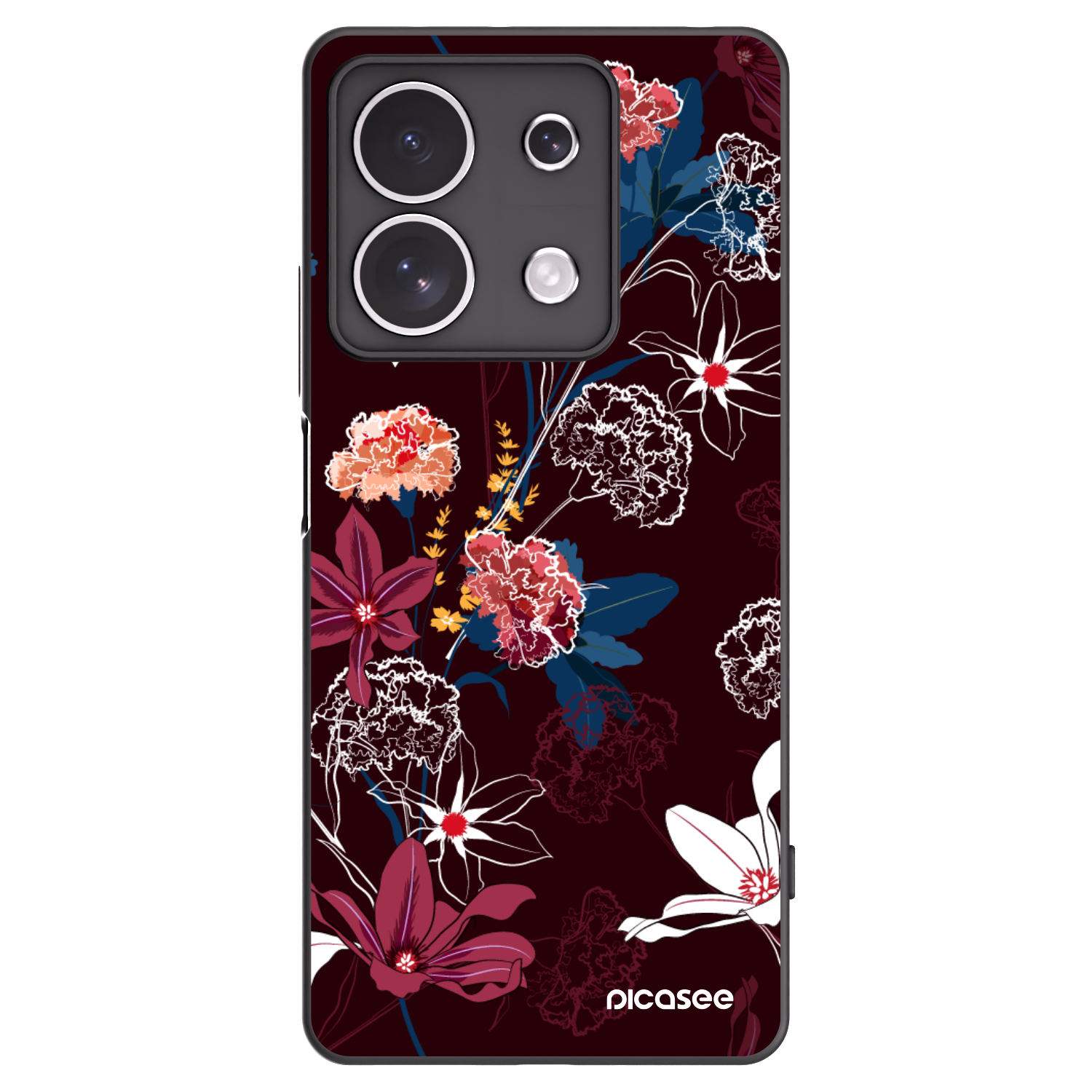 Picasee Xiaomi Redmi Note 13 4G Hülle - Schwarzes Silikon - Dark Meadow