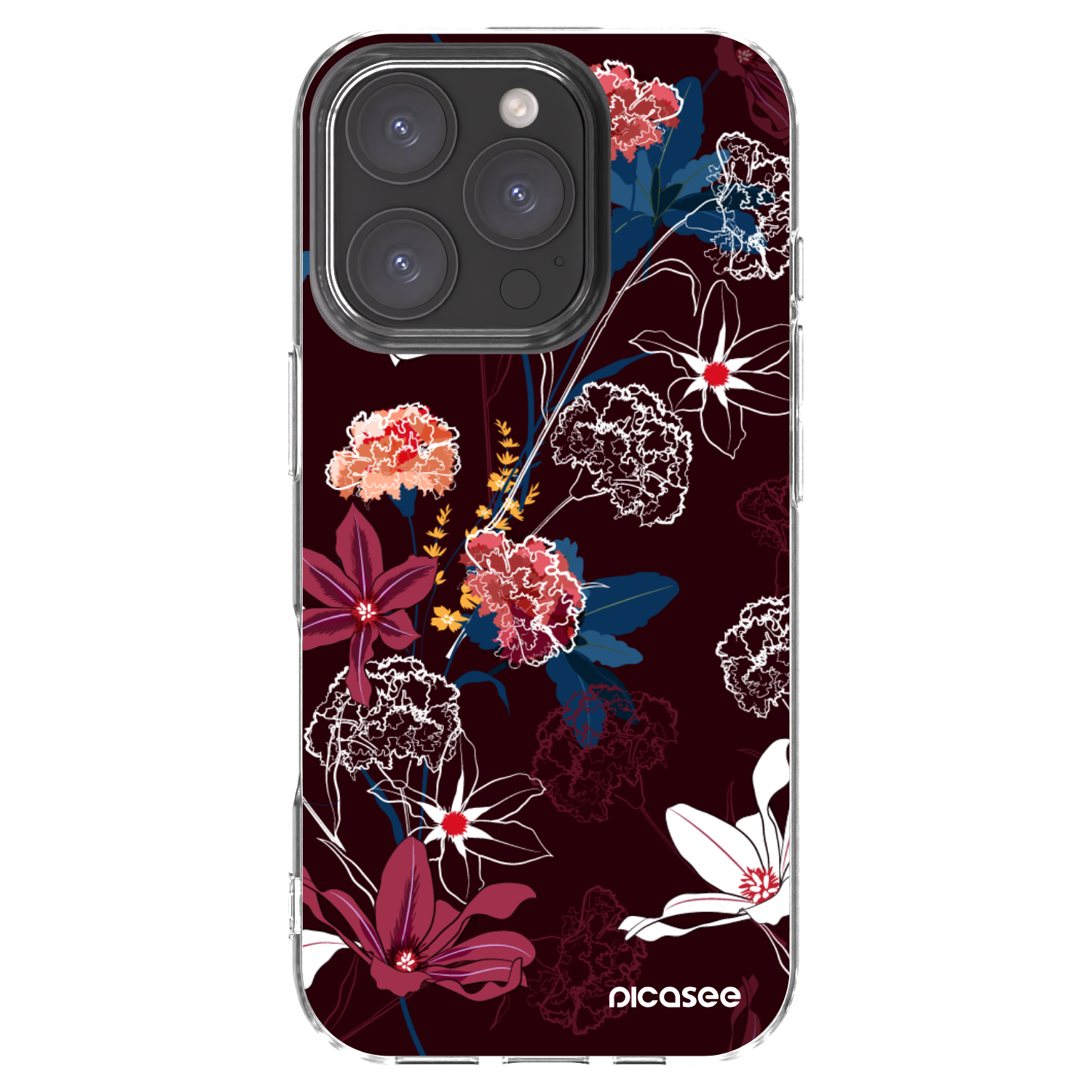 Picasee Apple iPhone 16 Pro Hülle - Transparentes Silikon - Dark Meadow