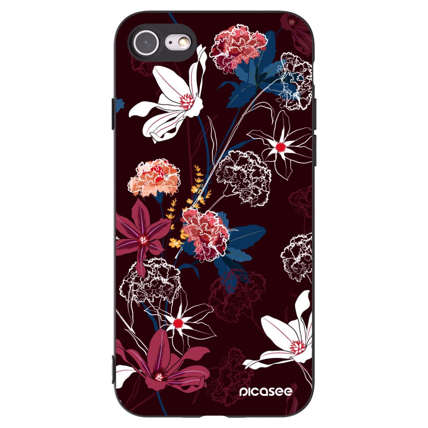 Picasee Apple iPhone 8 Hülle - Schwarzes Silikon - Dark Meadow