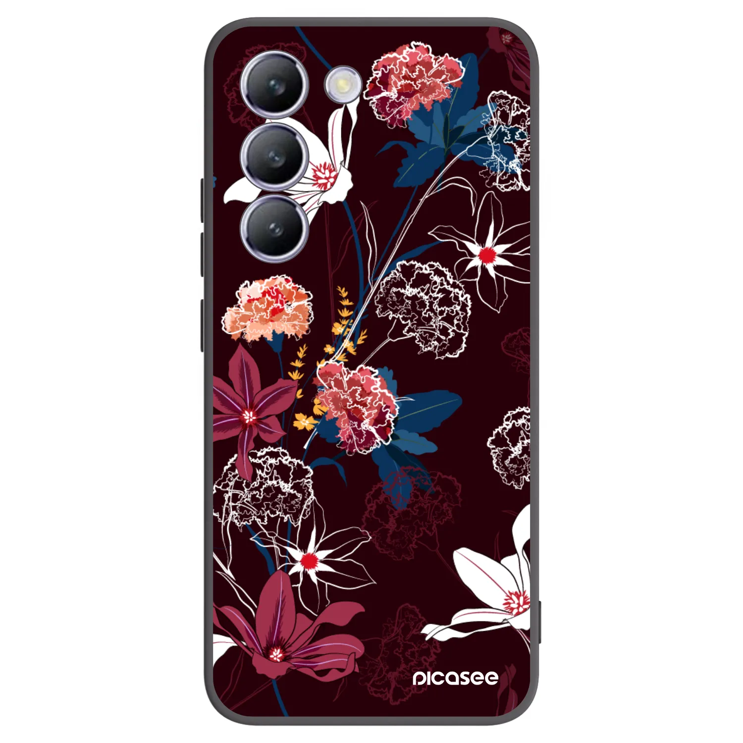 Picasee Vivo V40 SE 5G Hülle - Schwarzes Silikon - Dark Meadow