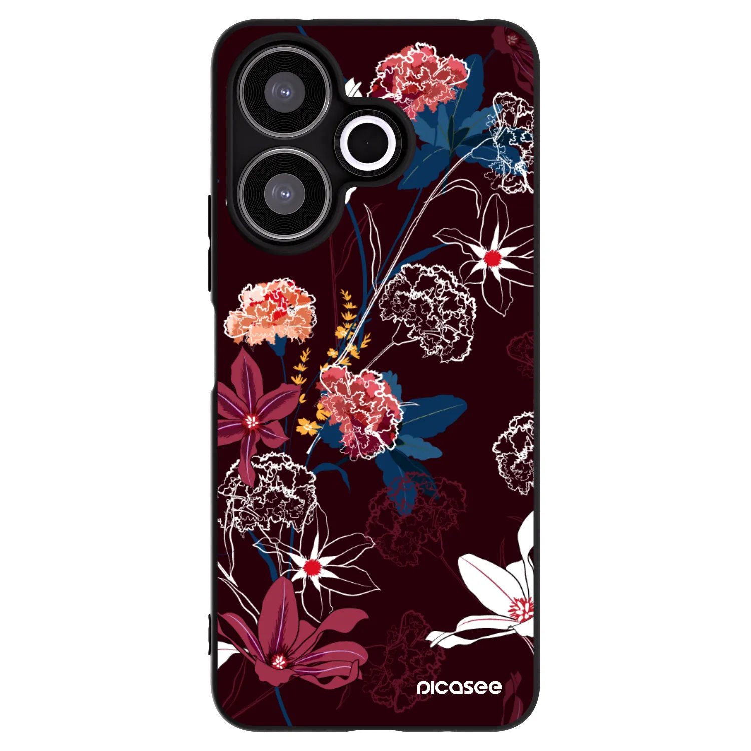 Picasee Xiaomi Redmi 13 4G Hülle - Schwarzes Silikon - Dark Meadow