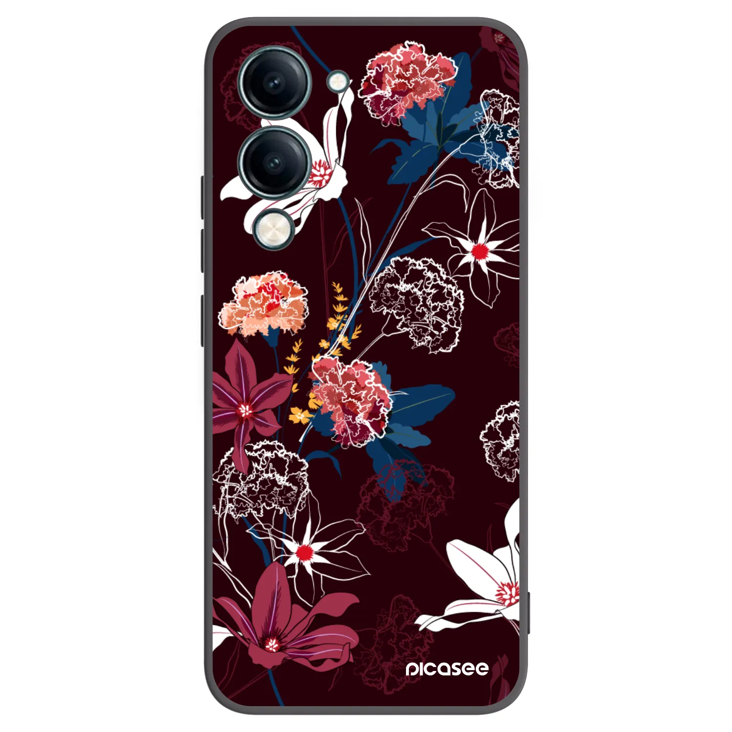 Picasee Vivo Y29s 5G Hülle - Schwarzes Silikon - Dark Meadow